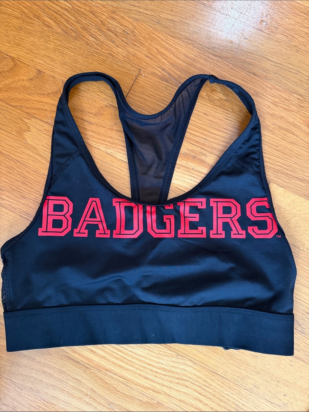 Victoria’s Secret PINK Wisconsin badgers sports bra black and red